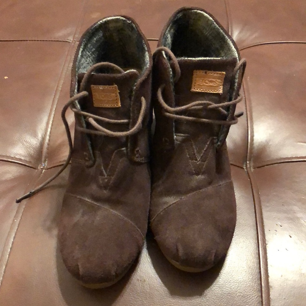 Toms Brown Suede Kala Booties
